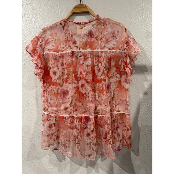 Johnny Was Jade YOURS TRULY SILK Sheer Blouse - Picture 3 of 7